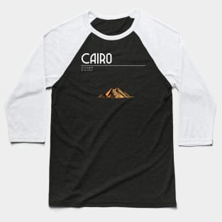 T-Shirt Cairo, Pyramids of Gizeh, coordinates Baseball T-Shirt